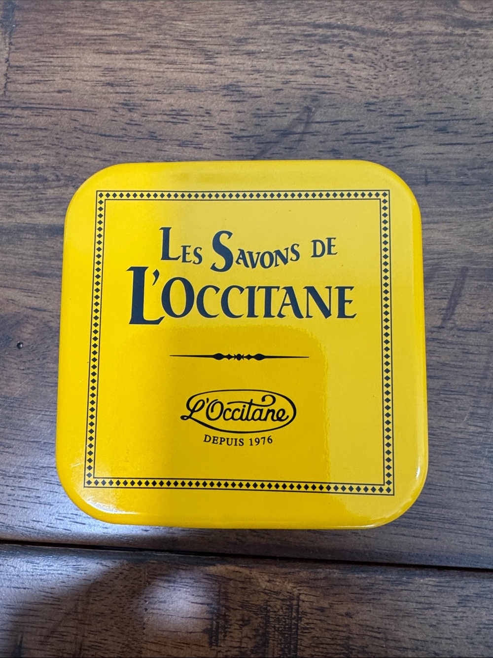 L'OCCITANE Bright Yellow Decorative Soap Tin Collectable with Soap